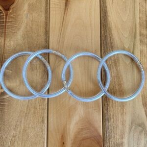 Plunder Design Trendy Fashion Jewelry Oralia Silver Silicone Tube Bracelet Set